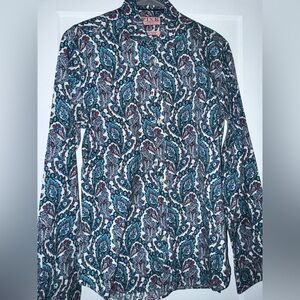 Thomas Pink Blue and Red Paisley Button Down Shirt